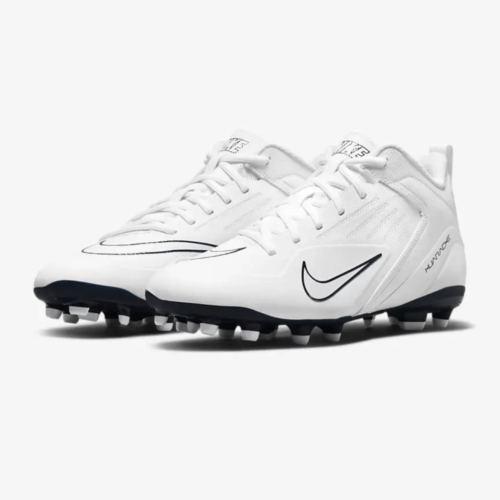 NIKE ALPHA HUARACHE 8 VARSITY LACROSSE CLEATS MENS SZ-12 WHITE-NAVY CZ6558-101